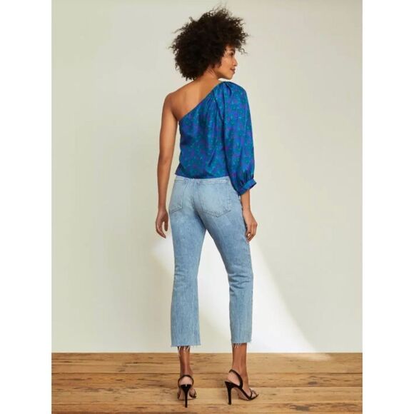 NWT VERONICA BEARD Carly Kick Flare Rigid High Rise Crop Jeans in Pebble Stone - Picture 6 of 16